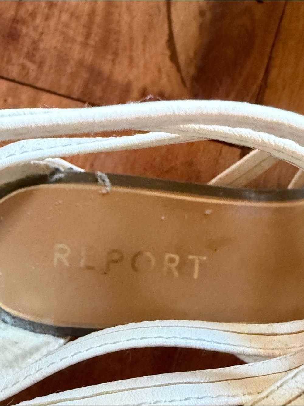 Report Cream Strappy Gladiator Sandals with Gold Accents - Picture 4 of 5
